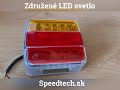 Združené LED svetlo 12V - smerové / pozičné / brzdové / osvetlenie ŠPZ / ECE R4 (105x98x35mm) - Video Youtube
