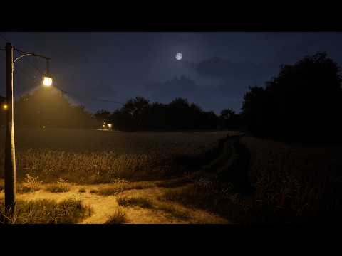 Soft Wind Through Autumn Wheat Fields • Crickets & Night Ambience for Sleep