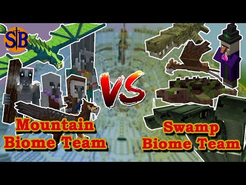 Mountain Biome Team vs Swamp Biome Team | Minecraft Mob Battle