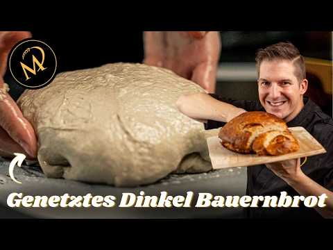 Genetztes Dinkel Bauernbrot - Ausgehobenes Landbrot mit Dinkelmehl