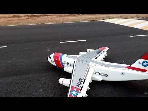 Giant DIY A400M taxing before Maiden