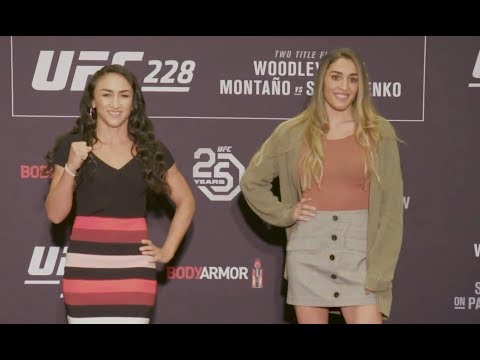 Carla Esparza vs. Tatiana Suarez - Media Day Staredown - (UFC 228: Woodley vs. Till) - /r/WMMA