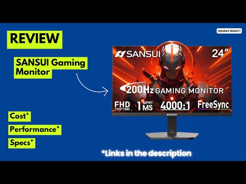 SANSUI 24 Inch Gaming Monitor 200Hz 1Ms FreeSync HDR 110% sRGB FHD 1080P Computer Monitor HDMI DP Ports Eye Care Frameless VESA Mount Cable Management (ES-G24F4L HDMI Cable Included) video review thumbnail