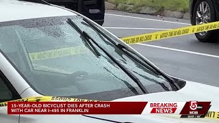 15-year-old bicyclist dies after being hit by car in Franklin, police say
