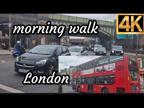London Morning Walk 10am Battersea Park Road|4kHD