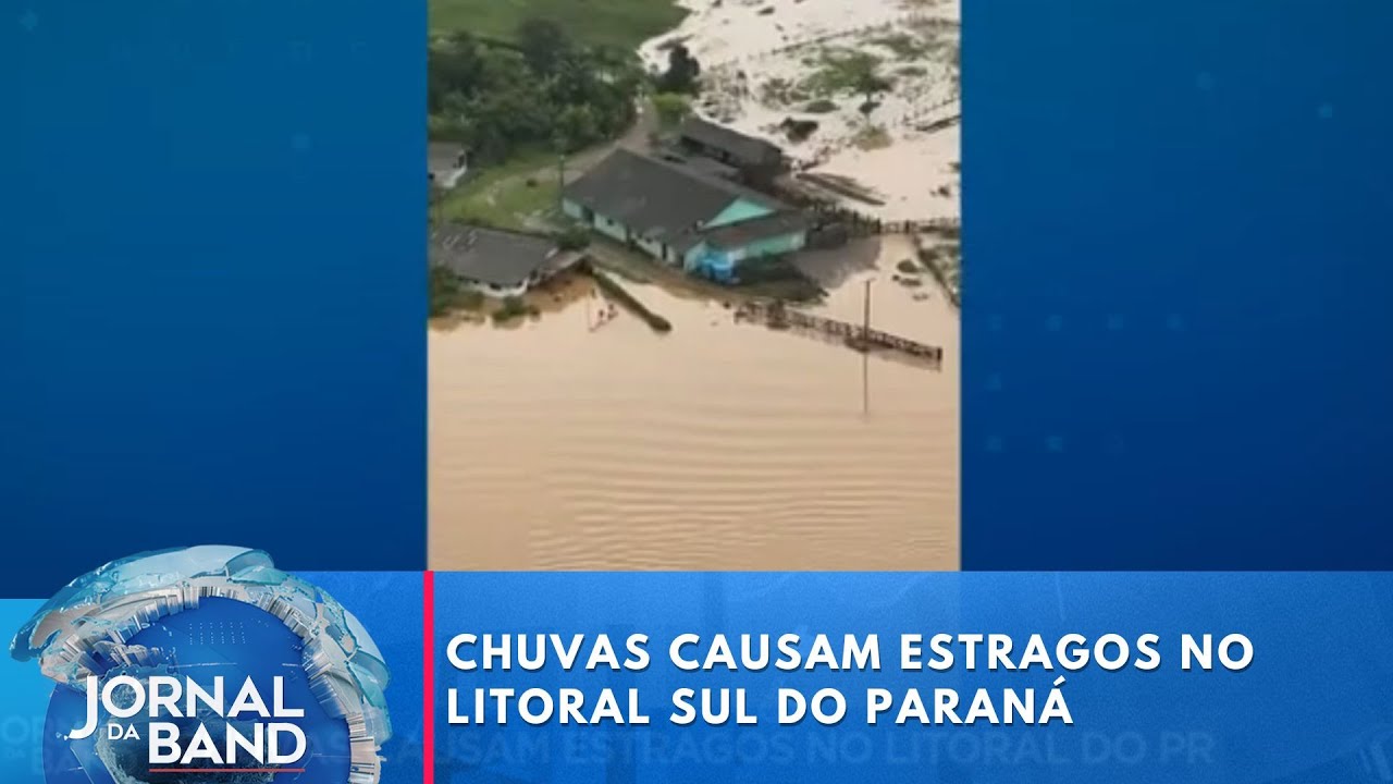 Chuvas causam estragos no litoral sul do Paraná | Jornal da Band