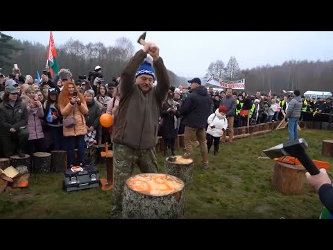 🔥🔥🔥По просьбам подписчиков!!! Лукашенко рубит сучковатые дрова: "Почему не рубится?! Пояс сучьев!!!"