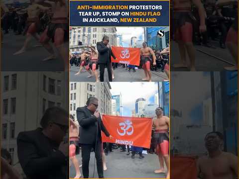 Protestors TEAR UP Hindu Flag in New Zealand #shorts