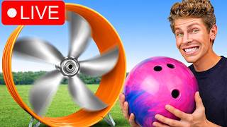 Bowling Ball vs Giant Fan!