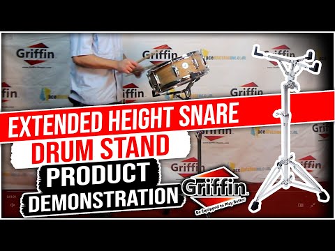 GRIFFIN Stand-Up Snare Drum Stand (Extended XHeight Edition) – Tall Adjustable Chrome Hardware for Practice Pads, Drum Kits & Concert Use image 15