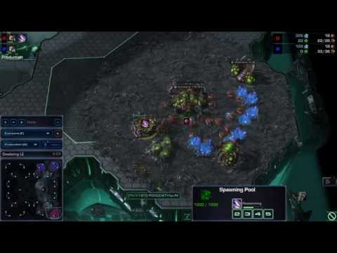 Starcraft II -- Heart of the Swarm -- G1 Life (Z) vs. Hyun (Z) on Deadwing LE