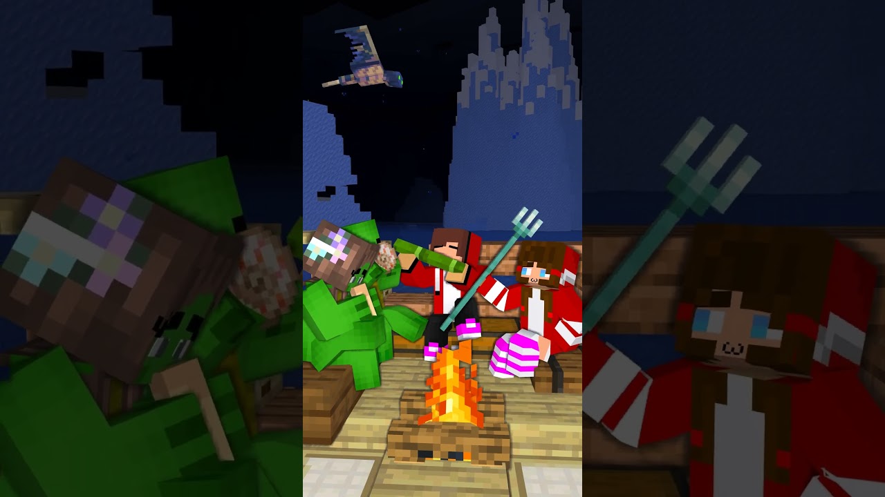 Singing a Sea Shanty - JJ and Mikey Maizen Minecraft Animation #maizen #minecraft #shorts