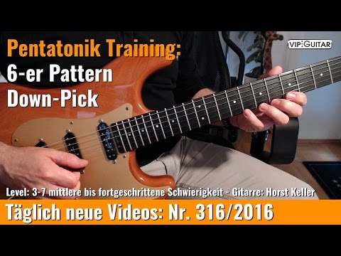 ✪ Pentatonik Training ►Alternate Picking 6-er Pattern Down-Pick