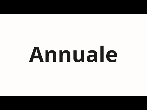 How to pronounce Annuale