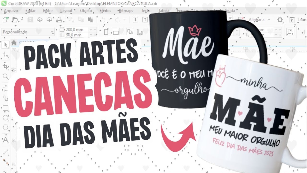 PACK ARTES ESTAMPAS CANECA DIA DAS MÃES