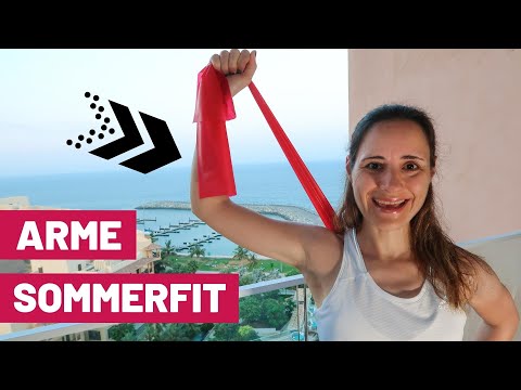 Theraband exercises for arms and shoulders | Short 5-minute workout | Toned arms with Theraband