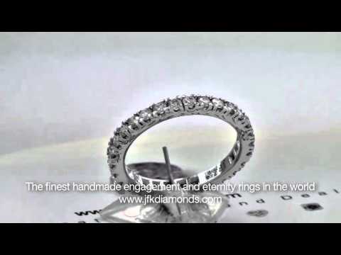 1 Carat modern claw set full eternity ring in 18ct white gold.