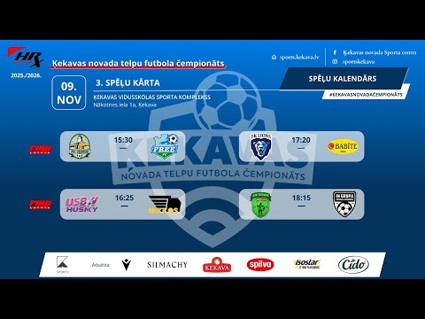 TIEŠRAIDE - Ķekavas čempionāts telpu futbolā 2025/26: FK NAUDA - FREE (09.11.2025)