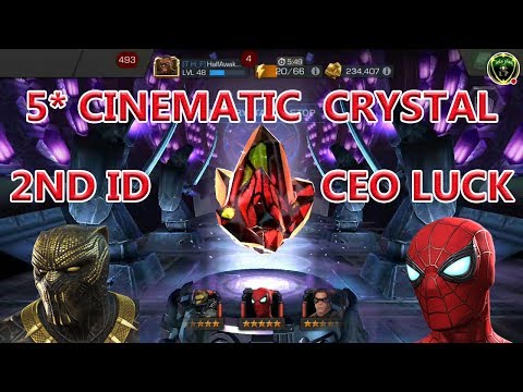 5 STAR CINEMATIC CRYSTALS AND ALL CINEMATIC CRYSTAL OPENING (2ND ACCOUNT) marvel contest of champion