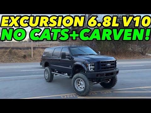 NO CATS! Ford Excursion 6.8L V10 w/ X PIPE & CARVEN R-SERIES!