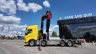 Volvo FH 540 8x2 PALFINGER PK 65002 SH Fly Jib Crane nyitott plat&oacute;s teheraut&oacute; | K&eacute;p 4 - Autoline