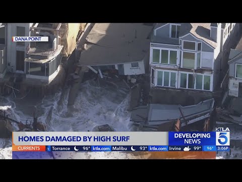 Homes swallowed by the ocean after rough surf batters Southern California coast