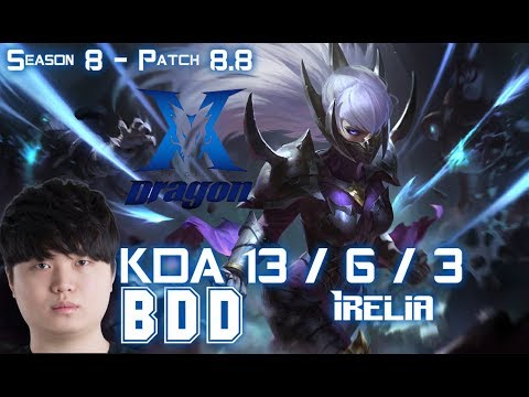KZ BDD IRELIA vs ZOE Mid - Patch 8.8 KR Ranked