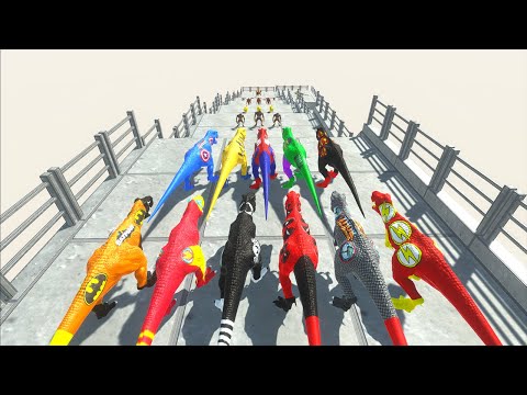 11 Superheroes T-rex Championship Fall Speed Race Hunting Found Jurassic World Evolution 2