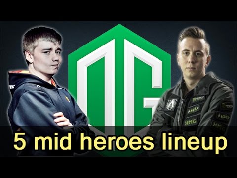 OG 5 mid heroes lineup vs support Aghs Chaos Knight