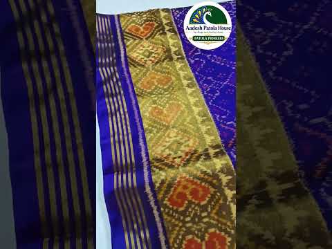Blue Selari Border Manekchowk Motifs Single Ikat Patola Saree 6 Ply Silk