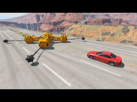 Cars Crash - Giant Spinner Of Death Against Cars - BeamNG Drive