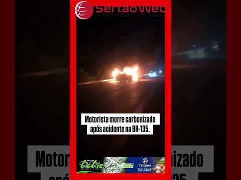 🚨 TRAGÉDIA NA BR-135: MOTORISTA MORRE CARBONIZADO APÓS ACIDENTE