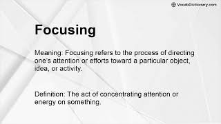 Focusing Meaning
