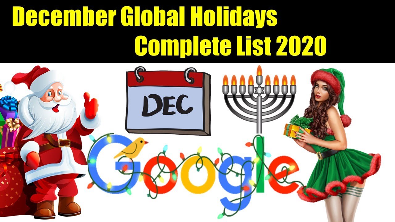 December Global Holidays 2020 |December holidays|Complete List of holidays and festivals in December