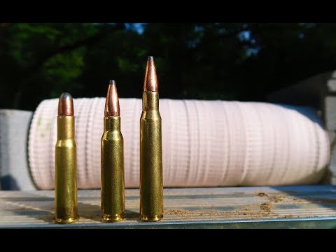 30-30 vs 308 vs 30-06 - How Many Paper Plates???