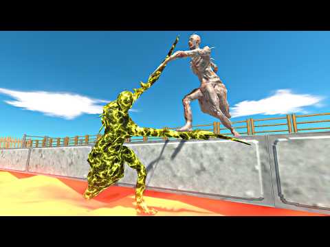 Infernals vs Infected Itself on Small Lava Bridge - Animal Revolt Battle Simulator