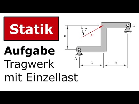 🔧 Technische Mechanik - Statik - Lagerreaktionen - Tragwerk mit Einzellast
