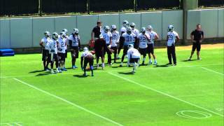 Carolina Panthers shuffle, pedal and run drill: Defensive backs