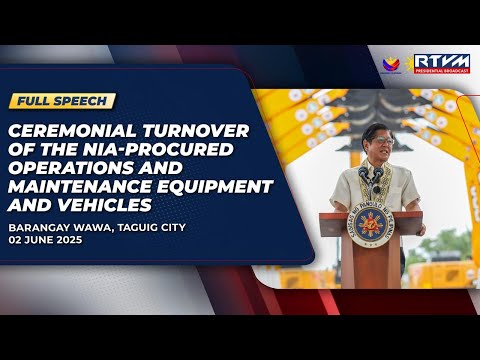 Ceremonial Turnover of the NIA-Procured Operations and Maintenance Equipment and Vehicles (Speech)