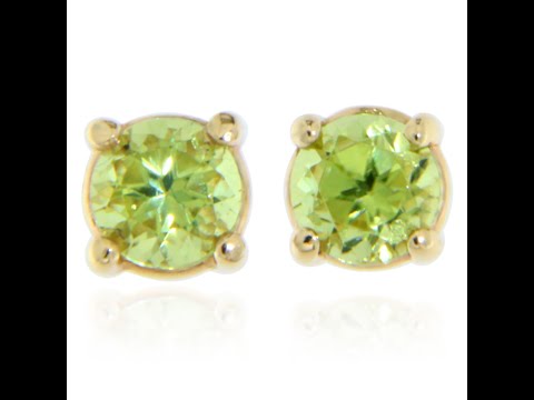Cercei Stud Surub Aur 14k Peridot Natural - Vibratie si Prospetime