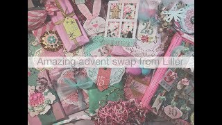 Opening my Christmas advent swap from Liller