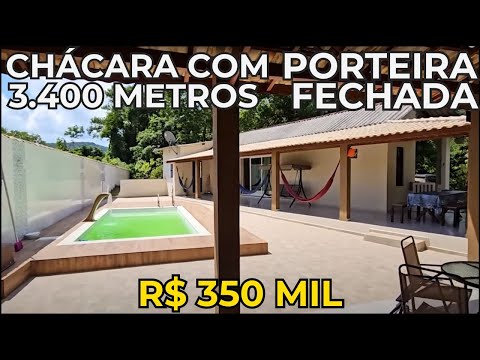 CHÁCARA R$ 350 MIL COM 3400 METROS PORTEIRA FECHADA, PISCINA E 3 DORMITÓRIOS #chácara #imobiliaria