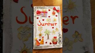🌸Cute summery notebook decor!!🌸#fyp #roadto600subs #summer #creative #drawing #coloring #subscribe