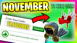 *11 Codes!?* ALL NEW PROMO CODES in ROBLOX (November 2023)