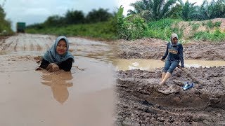 Kembali Viral, Remaja Kritik Jalan Rusak sebagai Obyek Foto, Kali Ini di Pulau Rimau