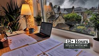 12-HOUR STUDY WITH ME on A RAINY DAY 🎓  Scottish Highlands | Pomodoro | Deep Work Mode | No Music