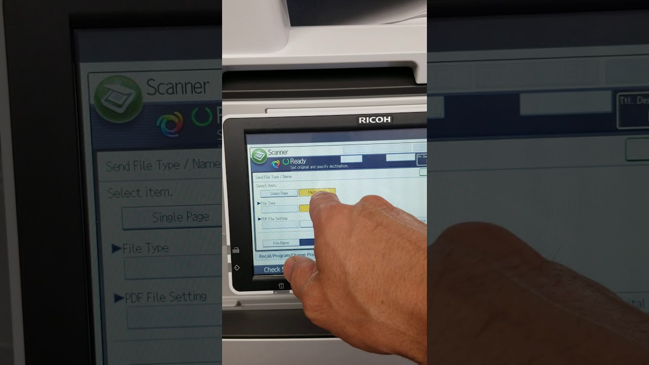 Ricoh PDF file default settings