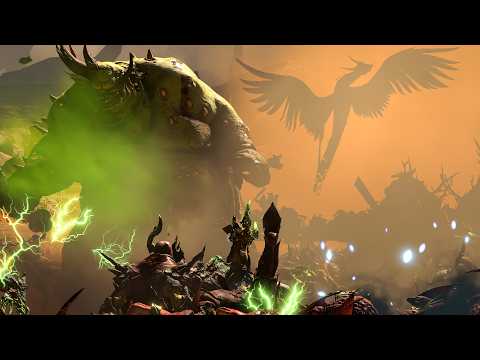 NURGLE and SKAVEN vs WOOD ELVES and LIZARDMEN - TotalWar Warhammer 3