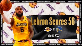 Los Angeles Lakers vs Golden State Warriors Full Game 720p @ 60FPS Lebron 56 Points!
