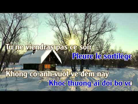 Tombe La Neige -Tuyết Rơi | Karaoke | Tone | Masculin.Nam